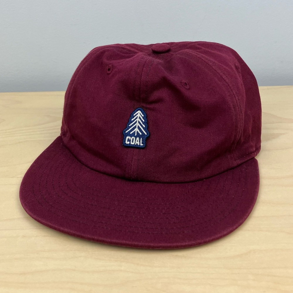 Coal Headwear Snapback Hat The Junior Burgundy Embroidered Logo Tree OSFM